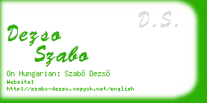 dezso szabo business card