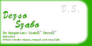 dezso szabo business card